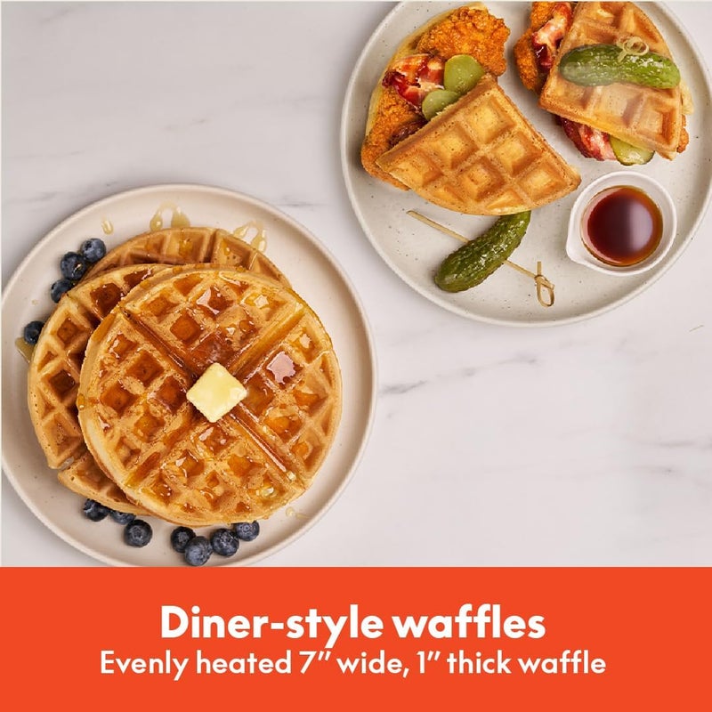 Bella Flip-n-Store Waffle Maker with EverGood™ Ceramic Nonstick Coating, Fits-anywhere™ Kitchenware, Power Indicator Light, Cool Touch Handle & Cord Wrap, 7” Wide & 1" Deep Plates, 1000 Watt, Blossom - Image 5